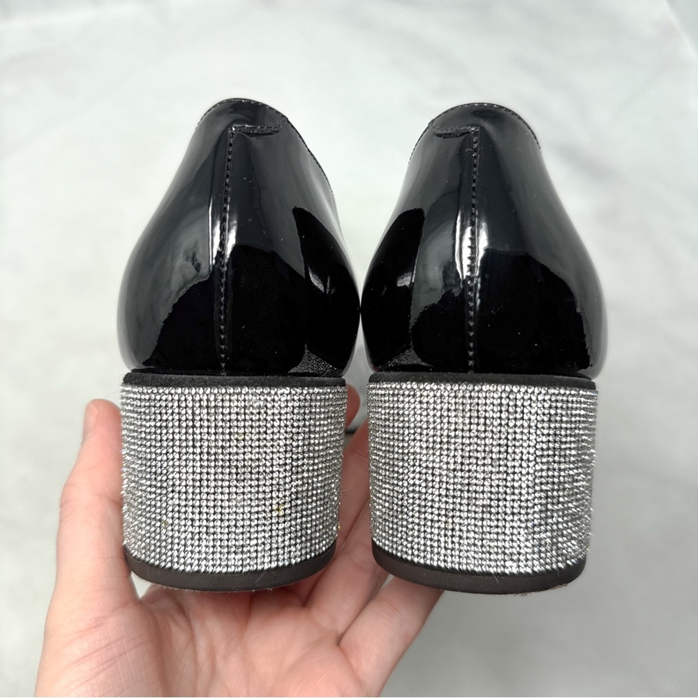 Giuseppe Zanotti Vitrum Clear Rhinestone Embellished Block Heel Pump Flats 40 - Picture 7 of 16
